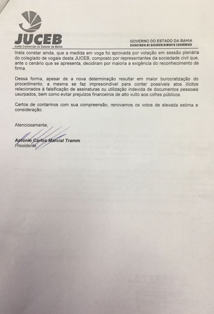 Ofício Juceb